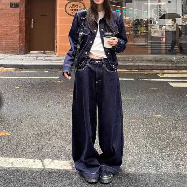 ゆったりシルエットデニムジャケットセットアップ
