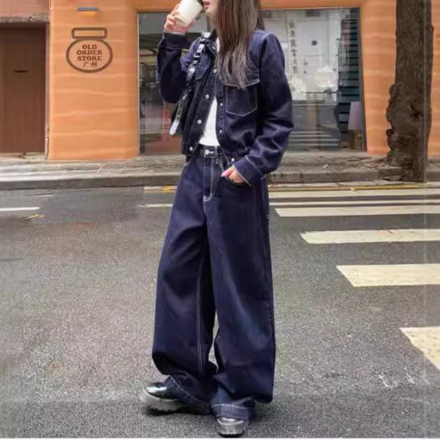 ゆったりシルエットデニムジャケットセットアップ