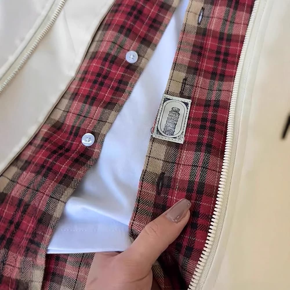 ジャケットセットアップ ストライプ柄シャツ付きジップアップブルゾン