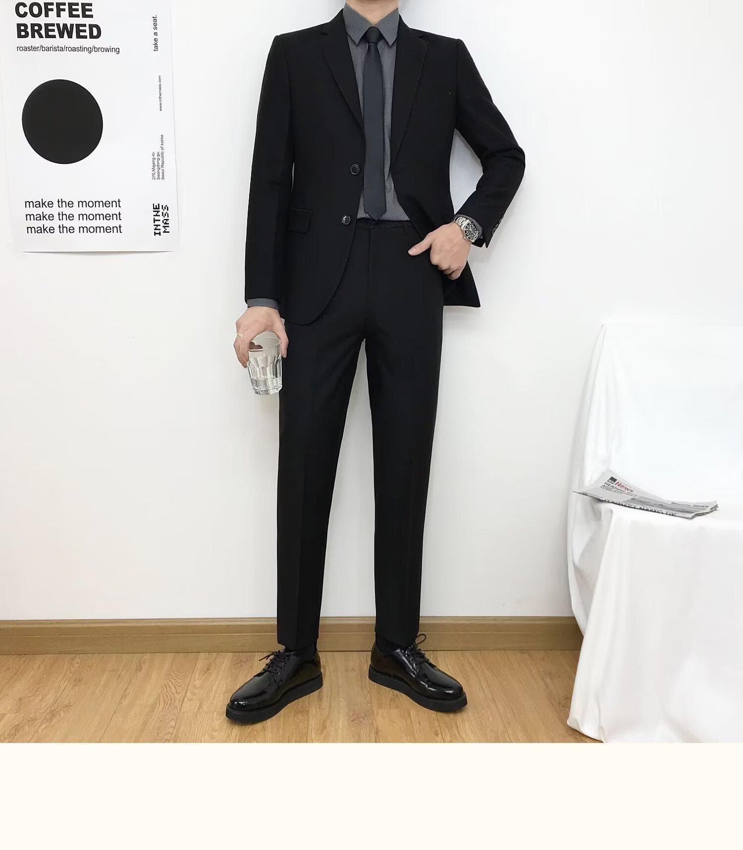 ジャケットセットアップ ミニマルスタイル テーラードセットアップ
